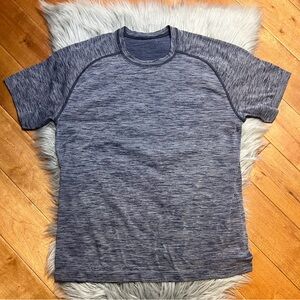 Lululemon Metal Vent Tech Jaded Blue Heather Short Sleeve Shirt Large